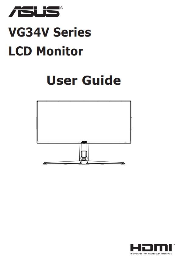 ASUS VG34V Series TUF Gaming Monitor User Guide  & troubleshooting 1