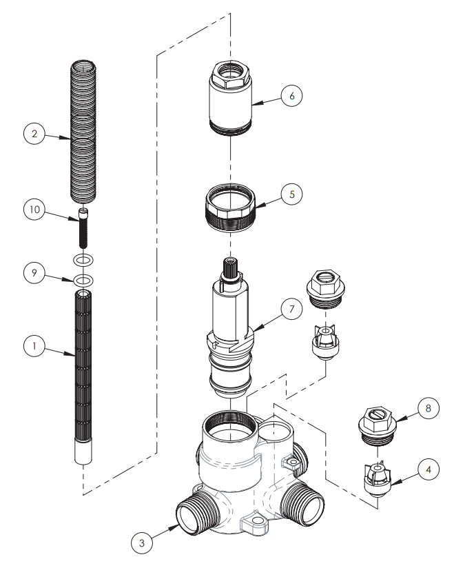 PHYLRICH Shop 1-2 Inch NEW Thermostatic Valve with 3 Way SHARED Diverter Instruction Manual  & troubleshooting 4