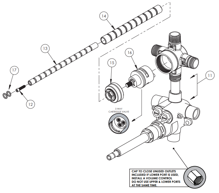 PHYLRICH Shop 1-2 Inch NEW Thermostatic Valve with 3 Way SHARED Diverter Instruction Manual  & troubleshooting 5